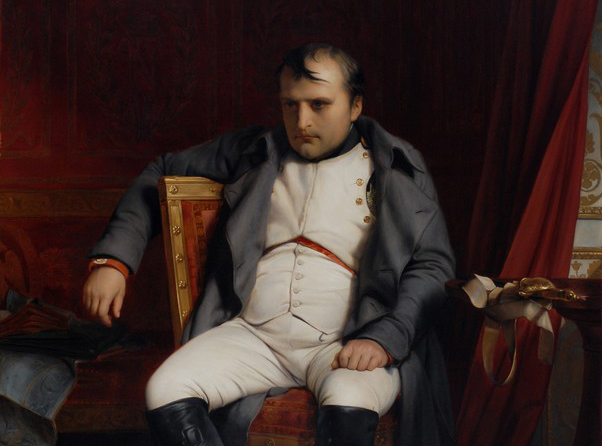 Napoleon abdicated in Fontainebleau, 4 April 1814, by Paul Delaroche. Public Domain.